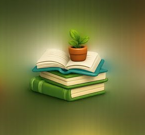 Icone Plantas, casa e leitura juntas.